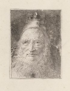 Skäggig gammal man med hatt, från Raccolta di Teste (Samling av huvuden) av Giovanni Domenico Tiepolo