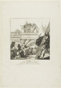 Kristus är dömd till döden, plansch 1 från Korsvägsstationen av Giovanni Domenico Tiepolo
