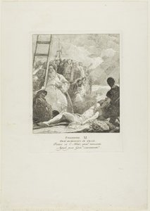 Kristus är fastspikad på korset, plansch elva från Korsvägsstationen av Giovanni Domenico Tiepolo