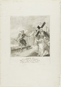 Kristi ansikte torkas av S:ta Veronica, plansch sex från Korsvägsstationen av Giovanni Domenico Tiepolo