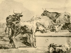 Kor vattnade, mitten av slutet av 1700-talet, 1928 av Giovanni Domenico Tiepolo
