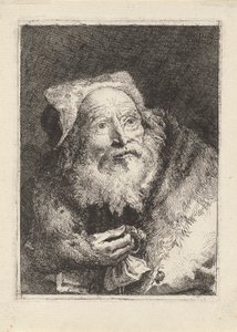 Äldre man med ett armband, från Raccolta di Teste (Samling av huvuden) av Giovanni Domenico Tiepolo