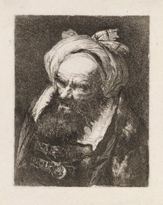 Äldre man med turban, från Raccolta di Teste (Samling av huvuden) av Giovanni Domenico Tiepolo