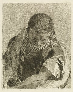 Chef för en Moor som böjer sig framåt av Giovanni Domenico Tiepolo