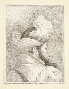 Head of a Turk, från serien Raccolta di Teste, Libro Secondo (Samling av huvuden, bok två) av Giovanni Domenico Tiepolo