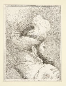 Huvud av en turk, ur serien Raccolta di Teste, Libro Secondo (Samling av huvuden, andra boken) av Giovanni Domenico Tiepolo