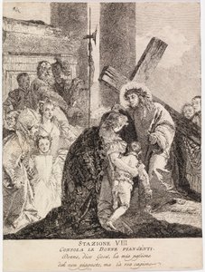 Jesus tröstar de gråtande kvinnorna i Jerusalem av Giovanni Domenico Tiepolo