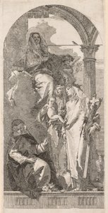 Madonna med heliga Agnes, Catherine och Rosa av Giovanni Domenico Tiepolo