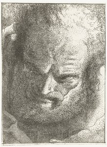 Man tittar ner Samling av huvuden (serietitel) Raccolta di Teste (serietitel) av Giovanni Domenico Tiepolo