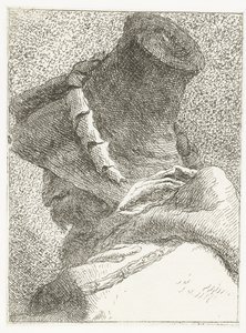 Man med huvudet bortvänt med hatt Samling av huvuden (serietitel) Raccolta di Teste (serietitel) av Giovanni Domenico Tiepolo