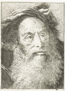 Man med skägg Samling av huvuden (serietitel) Raccolta di Teste (serietitel) av Giovanni Domenico Tiepolo