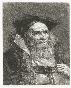Man med basker Samling av huvuden (serietitel) Raccolta di Teste (serietitel) av Giovanni Domenico Tiepolo