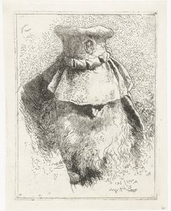 Man med böjt huvud och stor hatt Samling av huvuden (serietitel) Raccolta di Teste (serietitel) av Giovanni Domenico Tiepolo