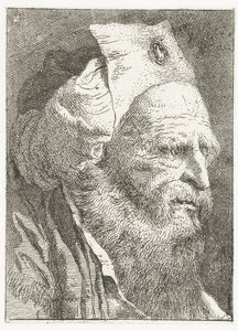 Man i den uppvikta hatten Samling av huvuden (serietitel) Raccolta di Teste (serietitel) av Giovanni Domenico Tiepolo
