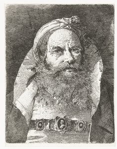 Man med liten turban Samling av huvuden (serietitel) Raccolta di Teste (serietitel) av Giovanni Domenico Tiepolo