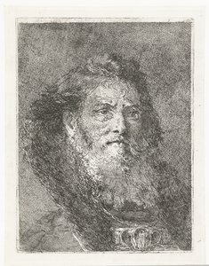 Man utan huvudbonad Samling av huvuden (serietitel) Raccolta di Teste (serietitel) av Giovanni Domenico Tiepolo