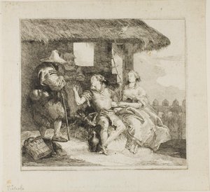 Äktenskap mellan Angelica och Medoro av Giovanni Domenico Tiepolo