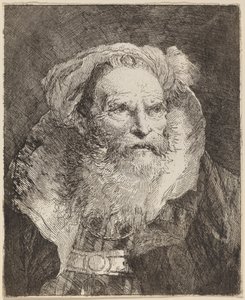 Gammal man som mediterar av Giovanni Domenico Tiepolo
