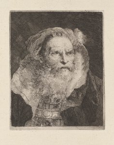 Old Man Meditering, från Raccolta di Teste (Samling av huvuden) av Giovanni Domenico Tiepolo