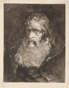 Gammal man med bar huvud, från Raccolta di Teste (Samling av huvuden) av Giovanni Domenico Tiepolo