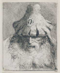 Gammal man med konisk hatt av Giovanni Domenico Tiepolo