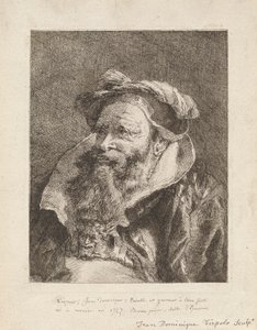 Gammal man med skägg, från Raccolta di Teste (Samling av huvuden) av Giovanni Domenico Tiepolo