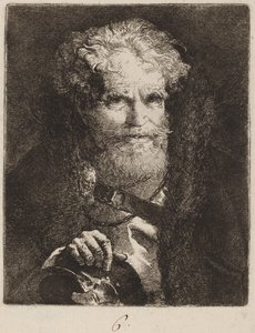 Gammal man med hjälm av Giovanni Domenico Tiepolo