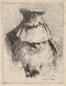 Gammal man med en stor hatt, från Raccolta di Teste (Samling av huvuden) av Giovanni Domenico Tiepolo