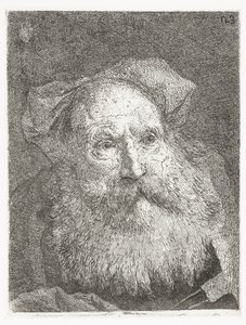 Gammal man med skägg Samling av huvuden (serietitel) Raccolta di Teste (serietitel) av Giovanni Domenico Tiepolo