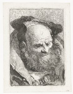 Gammal man med skägg Samling av huvuden (serietitel) Raccolta di Teste (serietitel) av Giovanni Domenico Tiepolo
