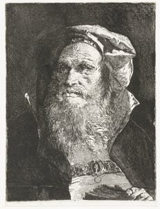 Gammal man med skägg och bok Samling av huvuden (serietitel) Raccolta di Teste (serietitel) av Giovanni Domenico Tiepolo