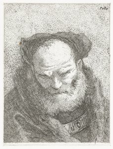Gammal man med skägg och böjt huvud Samling av huvuden (serietitel) Raccolta di Teste (serietitel) av Giovanni Domenico Tiepolo