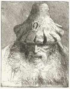 Gubb med konformad hatt med inskuren brätte Samling av huvuden (serietitel) Raccolta di Teste (serietitel) av Giovanni Domenico Tiepolo