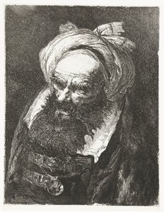 Gammal man med turban Samling av huvuden (serietitel) Raccolta di Teste (serietitel) av Giovanni Domenico Tiepolo