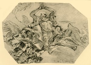 Bedande helgon omgiven av änglar, 1762, 1928 av Giovanni Domenico Tiepolo
