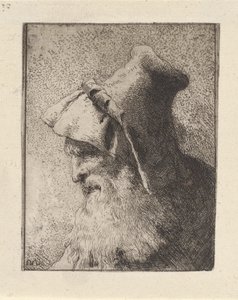 Profil av en äldre man med skägg, från Raccolta di Teste (Samling av huvuden) av Giovanni Domenico Tiepolo