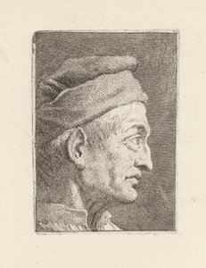 Profil av en gammal man, från Raccolta di Teste (Samling av huvuden) av Giovanni Domenico Tiepolo