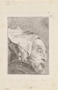Profil av en gammal man, från Raccolta di Teste (Samling av huvuden) av Giovanni Domenico Tiepolo