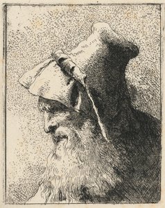 Profil av en gammal man med skägg av Giovanni Domenico Tiepolo