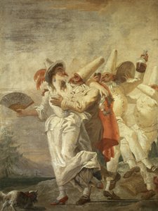 Pulcinella verliebt, ca 1793 av Giovanni Domenico Tiepolo