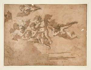 Putti flyger i molnen av Giovanni Domenico Tiepolo