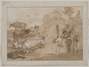 Får och kor av Giovanni Domenico Tiepolo