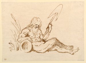 Skiss av en flodgud av Giovanni Domenico Tiepolo