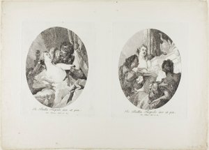 Tarquin och Lucretia och Cleopatra hedrade med gåvor av Giovanni Domenico Tiepolo