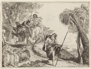 Flygningen med Joseph i förgrunden av Giovanni Domenico Tiepolo
