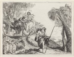 Flygningen med Joseph i förgrunden av Giovanni Domenico Tiepolo