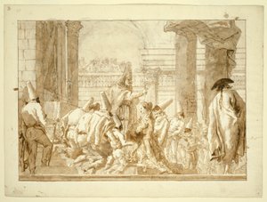 Bröllopet med Punchinellos far av Giovanni Domenico Tiepolo