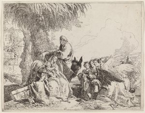 Resten på flyget, med Adoring Angels av Giovanni Domenico Tiepolo