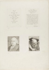 Titelsida, dedikation, porträtt av Giambattista Tiepolo, skäggig gammal man av Giovanni Domenico Tiepolo