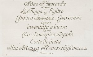 Titelsida till Flykten till Egypten av Giovanni Domenico Tiepolo